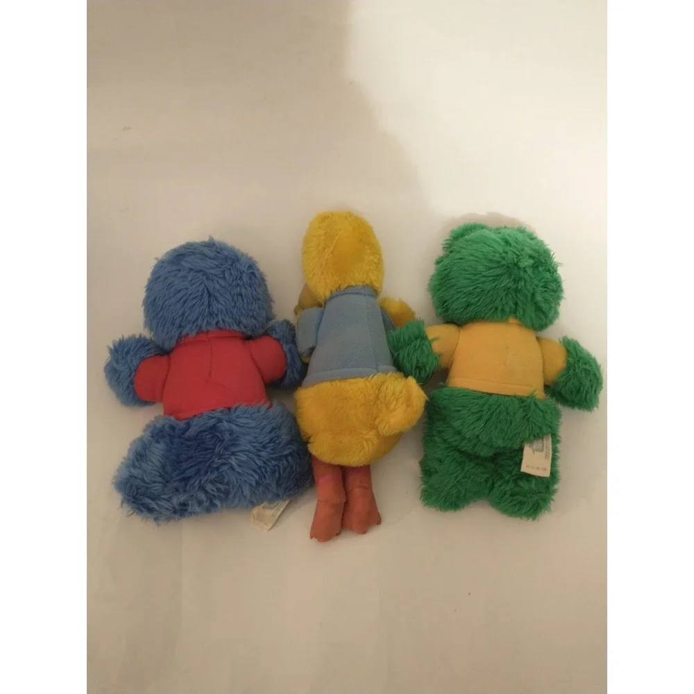 Big Bird Cookie Monster Oscar Grouch Sesame Street Playskool Vtg 1983 Plush READ